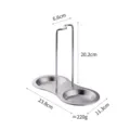 Stainless steel hot pot soup spoon holder ladle stand kitchen cooking tool rack accessory - Natural