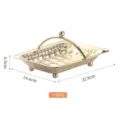 Goudkleurige roestvrijstalen gehamerde fruitschaal met handvat salontafel decoratieve snacktray - Champagne