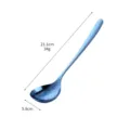 Cuillère à soupe coréenne en titane pur, légère durable cuillère à glace cristal 21cm - Bleu