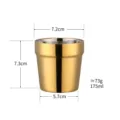 Gold 304 stainless steel double wall small cup insulated tea water cup 175ml size 7.2cm - A359 304 Korean Small Cup