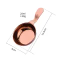 Rose gold 304 stainless steel measuring spoon seasoning dish with handle 25ml capacity - Rose Gold
