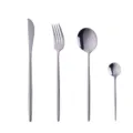 Service de couverts en acier inoxydable poignée fine couteau fourchette cuillère cuisine - Naturel