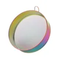 Edelstahl rund Mehl Sieb feine Masche Küchen Backen Werkzeug Becher Regenbogen Farbe - L / Regenbogen Nr. 0