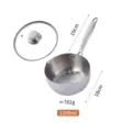 Stainless steel yukihira pan with glass lid, hammered texture cooking pot 1200ml kitchen cookware - 304 Yukihira Pot / Natural