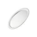 Stainless steel oval serving plate metal dish for kitchen cooking dining table use. - Natural