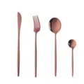 Ensemble de couverts de table en acier inoxydable doré rose, couteau, fourchette. - Or rose