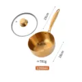 Gold 304 stainless steel Yukihira pan with lid, 1.2L kitchen milk pot for cooking. - 304 Yukihira Pot / Gold