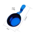 Blue stainless steel sauce dish with handle 304 metal seasoning spoon measuring tool - Blue