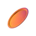 Stainless steel oval plate with colorful gradient finish for kitchen and restaurant use. - Iridescent Red