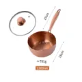 Stainless steel yukihira milk pan with glass lid, 1200ml capacity and copper hammered finish. - 304 Yukihira Pot / Rose Gold
