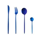 Stainless steel blue western cutlery set including knife fork spoon modern kitchen tableware - Blue