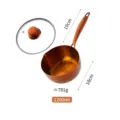 Stainless steel milk pan with glass lid 1.2L hammer pattern small soup pot kitchen - 304 Yukihira Pot / Magic Red
