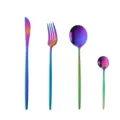 Modern rainbow stainless steel flatware set kitchen luxury western cutlery knife fork spoon - Rainbow