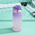 Bouteille d'eau de sport dégradé avec marqueur de temps, gourde portable grande capacité. - 750ml / Violet