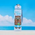 Bouteille d'eau en plastique portable pour étudiants, joli imprimé capybara, étanche. - D-3