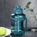1500ml Μεγάλη χωρητικότητα Μπουκαλάκι Νερού με Καλαμάκι Άθληση Πλαστικό Κύπελλο - 1500ml / Πετρόλ
