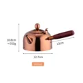 Théière en acier inoxydable couleur cuivre bouilloire poignée latérale 680ml à fond plat - A464-304 Théière avec Poignée en Bois / Or rose