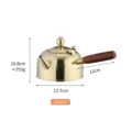 Théière en acier inoxydable avec poignée latérale en bois, capacité 680ml, finition dorée - A464-304 Théière avec Poignée en Bois / Or champagne