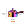 Théière en acier inoxydable arc-en-ciel avec poignée latérale en bois, capacité de 680 ml. - A464-304 Théière avec Poignée en Bois / Couleur AB