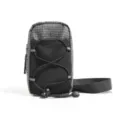 Outdoor chest bag strap storage pouch grey grid hiking utility bag variant accessory - Gray