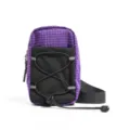 Purple grid outdoor chest bag, tactical crossbody shoulder bag for hiking and travel. - Purple