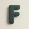 Coussin en peluche lettre F vert, oreiller décoratif douillet en polaire teddy pour lit. - Lettre F