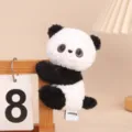 Cute panda plush clip toy stuffed animal hanging doll for office desk and study companion. - Panda