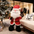 Extra großer roter Weihnachtsmann Plüschpuppe, süßes Kuscheltier für Weihnachtsdeko und festliches Geschenk. - Kleine Schneeflocke / 60cm (850g)