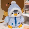 Lindo peluche de pinguino, variante abrigo con capucha azul, juguete suave regalo infantil. - Pingüino Cosplay - Azul