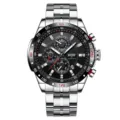 Herren mechanische Uhr Edelstahl Automatik Sport Business wasserdichte Armbanduhr - Geschenkbox / Silbergehäuse Schwarzes Zifferblatt