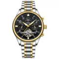 Elegante zweifarbige automatische Herrenmechanikuhr mit schwarzem Zifferblatt! - Bicolor Schwarz