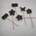 Set de mini pizarras de madera con formas lindas, perfecto para arreglos florales y notas. - Estilo de Flor / 25x8.5cm