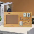 Marco de fotos de escritorio de madera con diseño de calendario, ideal para decoración. - Estilo HOWE