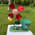 Kreativer Cartoon Metall Marienkäfer Blumentopf Sukkulente Pflanzenbehälter Schreibtisch Stiftehalter - Marienkäfer Windmühle Stil