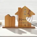 Ξύλινο αιώνιο ημερολόγιο με θήκη στυλό, περιστρεφόμενος οργανωτής γραφείου δώρο σπιτιού. - Ημερολόγιο Μολυβοθήκη Σπίτι