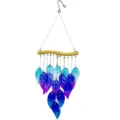 Carillon éolien en feuille de verre pour jardin extérieur, dégradé de couleurs. - Emballage en boîte / Feuilles