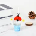 Metal Ladybug Card Holder Creative Memo Note Stand with Blue Bucket Desk Decor Ornament - Ladybug
