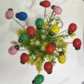 Estacas de jardín de mariquita de madera bonitas mini micro paisaje maceta de plantas decoración - Paquete de 10 / Colores Mixtos