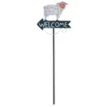 Metal sheep garden stake with welcome arrow, perfect for lawn, yard, and outdoor decoration. - Goat (60x19.5cm)