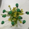 Mariquita verde de madera simulación micro paisaje decoración jardín planta de maceta - Paquete de 10 / Verde