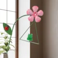 Metal resin frog swing flower ornament, cute animal micro landscape for home and garden decor. - Pink Flower Frog Style