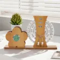 Wooden perpetual calendar desk organizer with clock creative office gift storage decoration - Ferris Wheel Clock Pen Holder Style