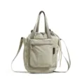 Lightweight drawstring crossbody bag casual hiking shoulder tote bag for daily travel - Off White