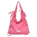 Bolso de hombro casual rosa con cordón, bolso tote grande y práctico para uso diario de mujeres. - Rosa Ciruela