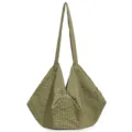 Πράσινη καρώ τσάντα ώμου casual tote τσάντα για καθημερινή εργασία και μόδα στυλάτη - Πράσινο