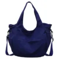 Blue Nylon Shoulder Bag Casual Crossbody Tote Handbag Large Capacity Pocket Daily Purse - Blue