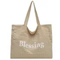 Casual nylon tsanta omou, khaki karro megali choritikotita tote bag gia kathimerini xrisi. - Χακί