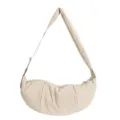 Bolso bandolera croissant beige minimalista casual, elegante bolsa de viaje de gran capacidad. - Blanco Roto