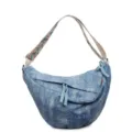 Casual τσάντα χιαστί denim για γυναίκες, κομψή τσάντα ώμου δρόμου μεγάλης χωρητικότητας. - Ανοιχτό μπλε