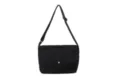 Solid black canvas messenger bag, casual crossbody shoulder bag for daily use. - Black